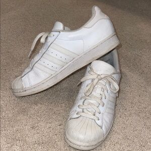 White Adidas Superstars